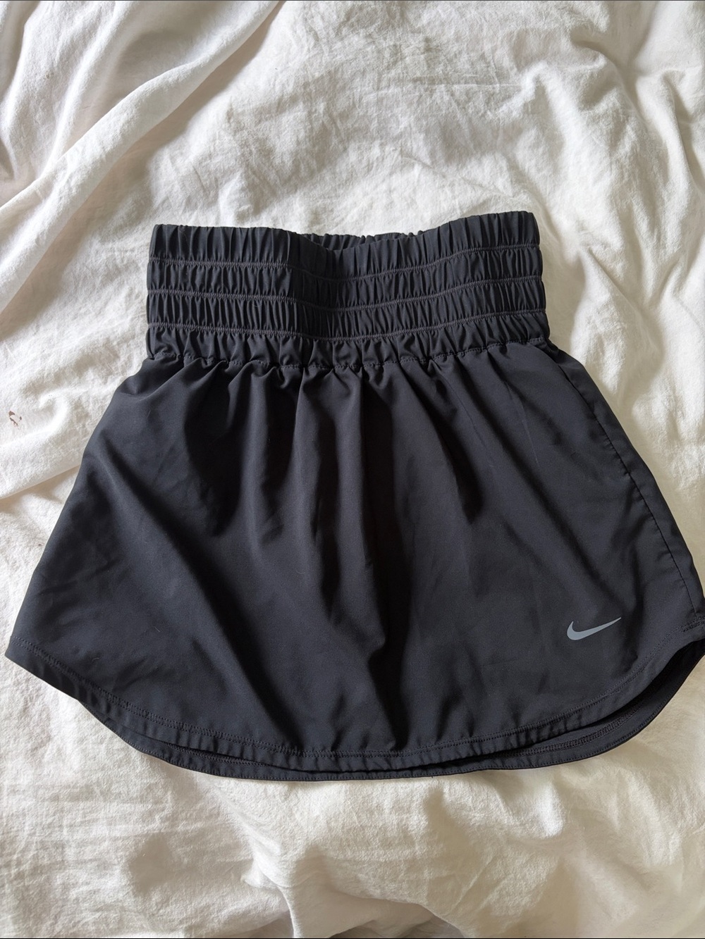 Nike Black Athletic Skirt with High Ruched Waistband